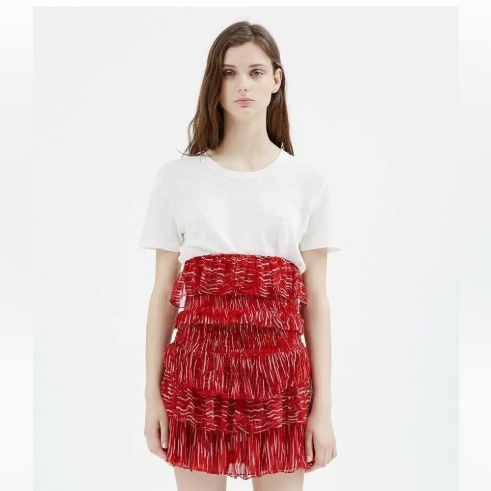 Iro Canwood Skirt size 38 Women Casual Convertible Printed Smocked Short